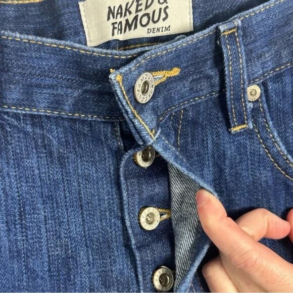Naked & Famous Raw Japanese Selvedge Jeans Mens Size 33 Kasuri Super Guy Denim - Picture 13 of 14